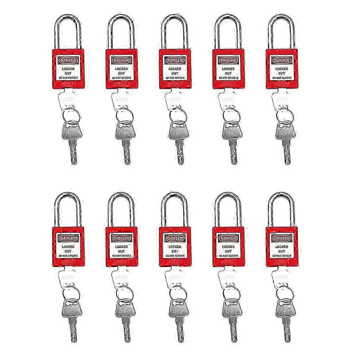 10Pcs Set Lockout Tagout Lock Safe Padlocks for Lock Out Tag Out Stations and Devices
