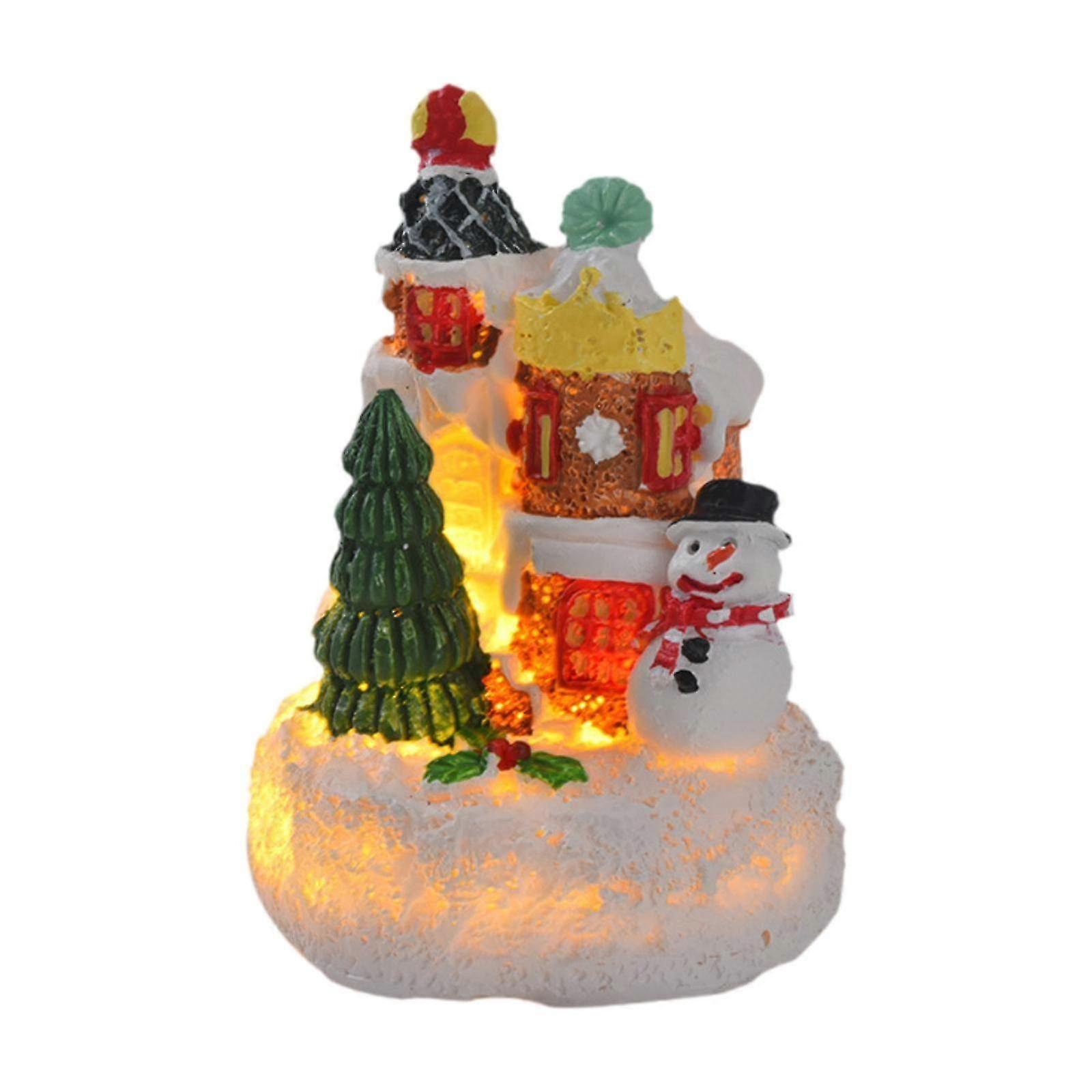 Micro landscape Christmas house winter scene glowing