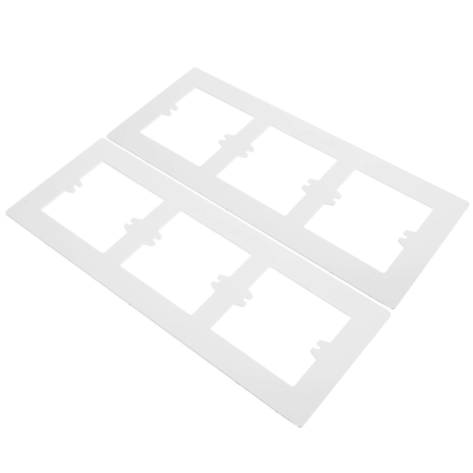 White Electrical Outlet Insert Switch Plate Three Gang 2Pcs for Home