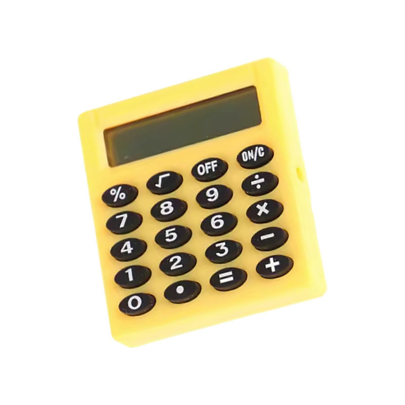 AntiFall Pocket Calculator 8 Digits Display For Elementaries To High School Homework And Exams  Yellow