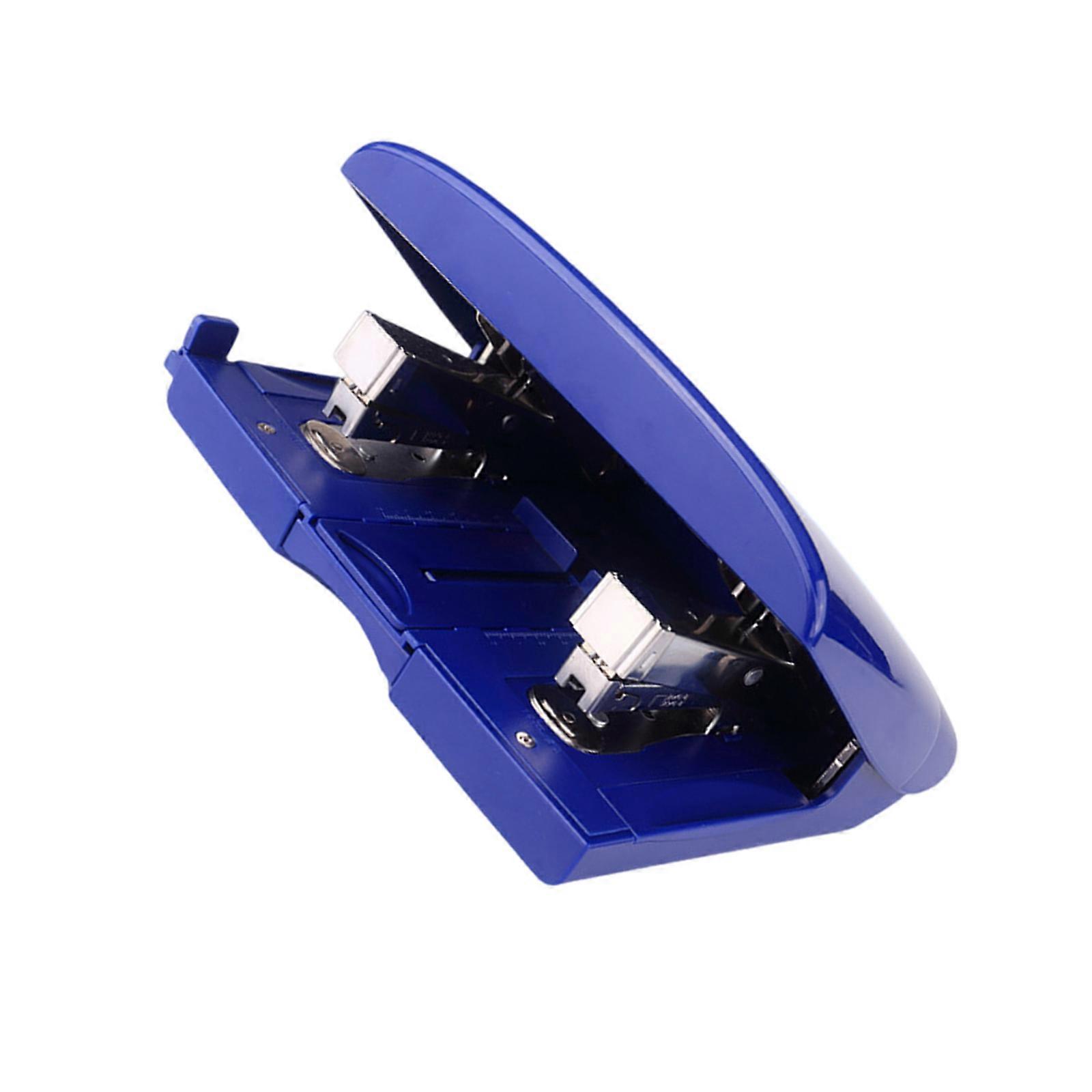 Double Head Stapler Office Basic Stapler Desktop Stapler 50 Sheets Capacity Fit on 24/6 26/8 Staple (Not Included)  Blue