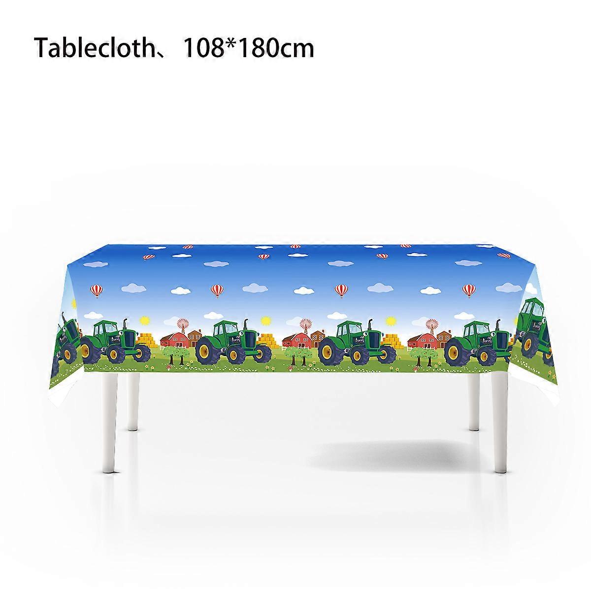 D��coration de f��te de b��b�� tracteur vert ferme, joyeux anniversaire, banni��res, assiettes, serviettes, nappes, ballon, gateau, gar?ons, v��hi