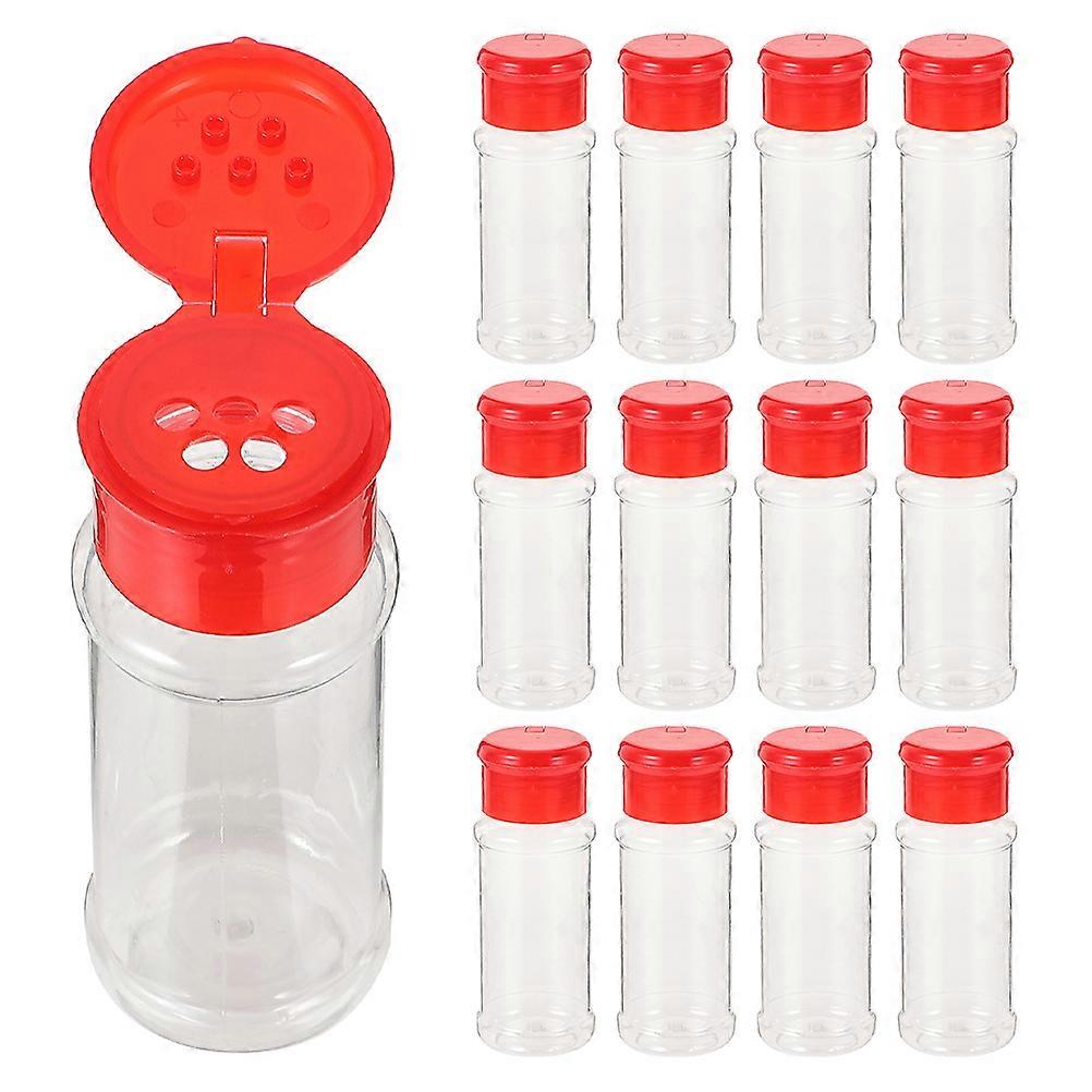 Kitchen Spice Container 24Pack Cylindrical Transparent Storage Bottles Assorted Color Prevents Leaks