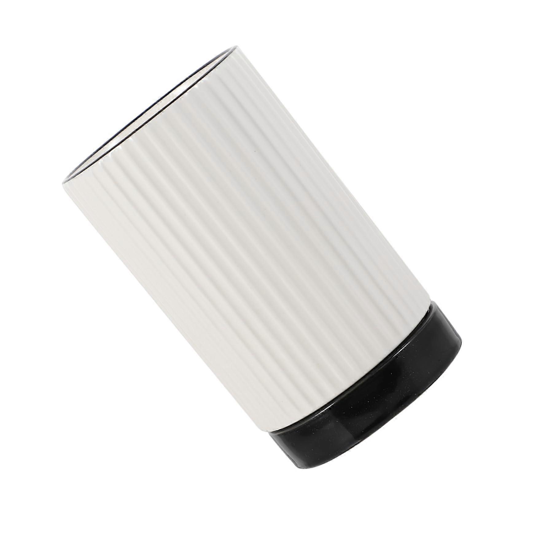 White Ceramic Kitchen Utensil Holder with Drainage for Chopstick and Flatware Countertop Storage