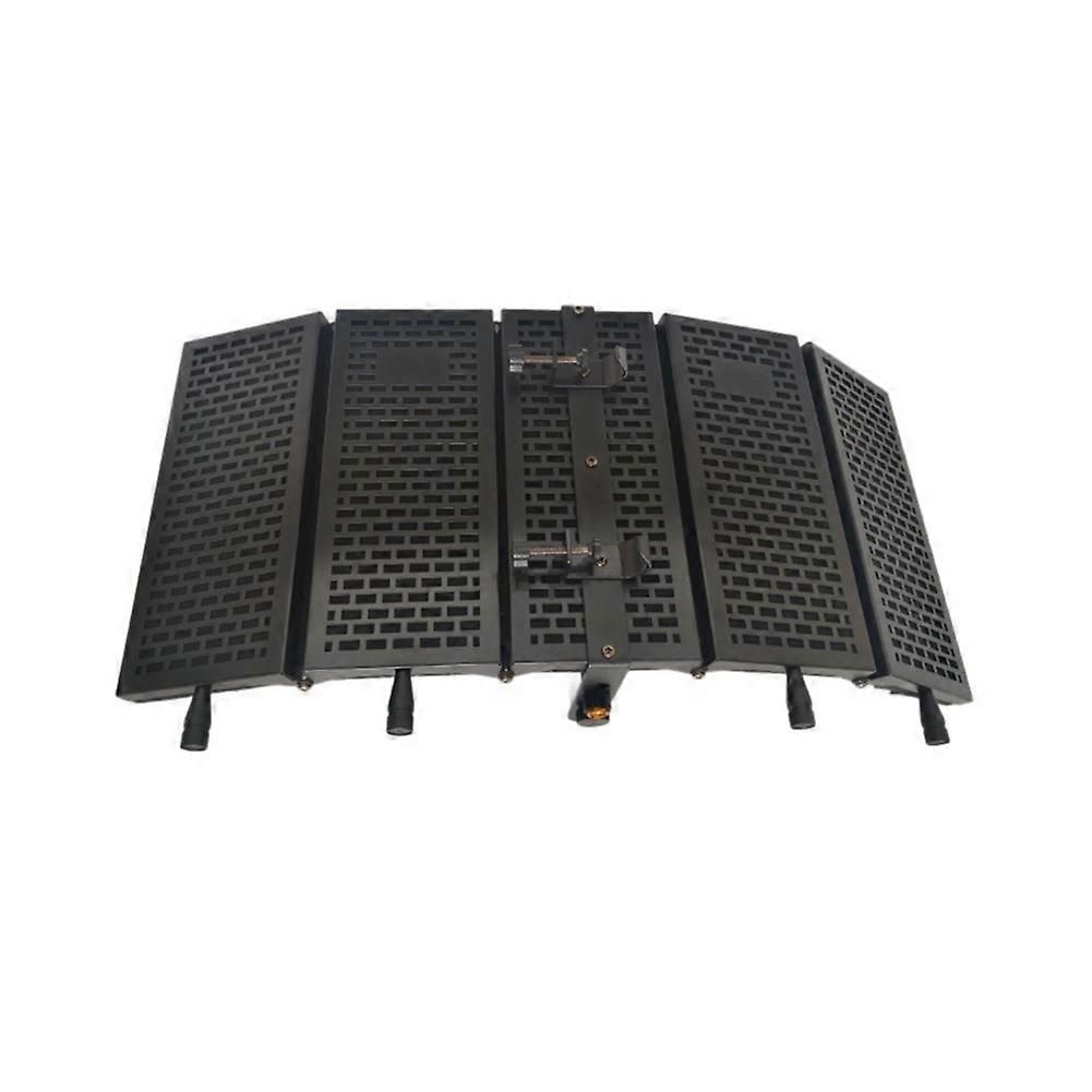5-Panel Microphone Isolation Shield Soundproof Cover Soundproof Grid Design Semi-Circular Noise Reduction Wind Screen