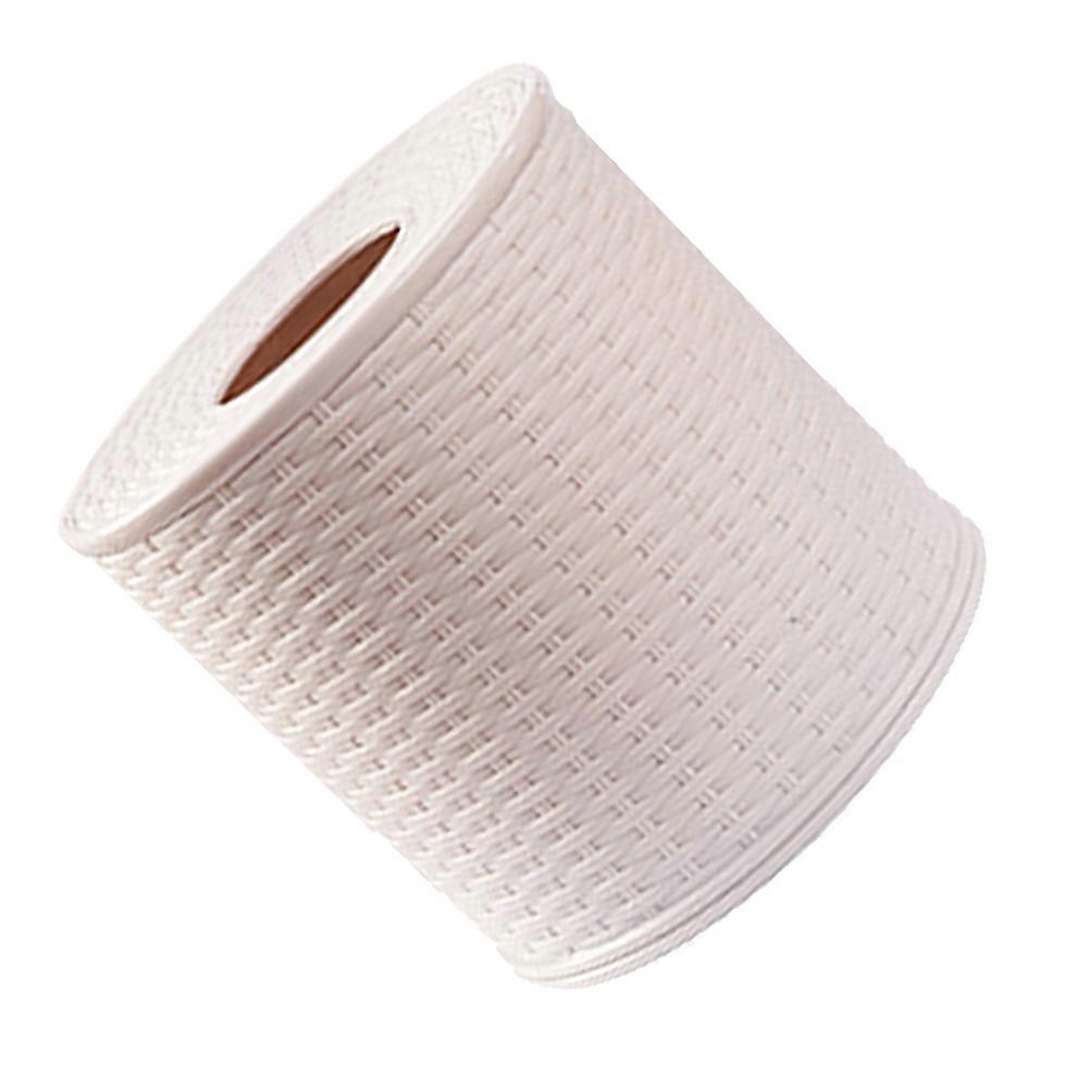 Classical Tissue Box Round Napkin Holder Tissue Paper Storage Containers Box (Beige)