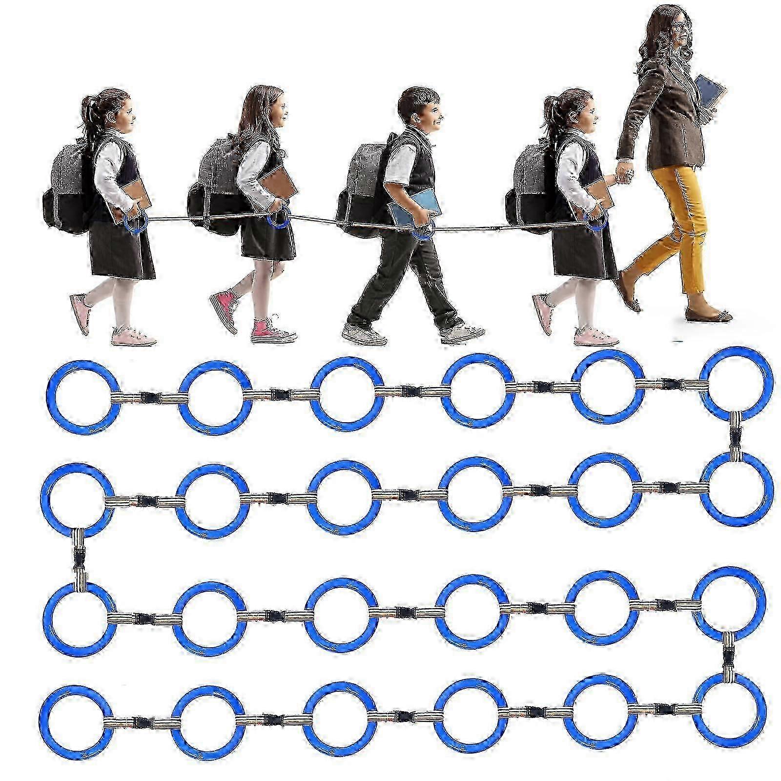 preschool walking rope with handles for group activities