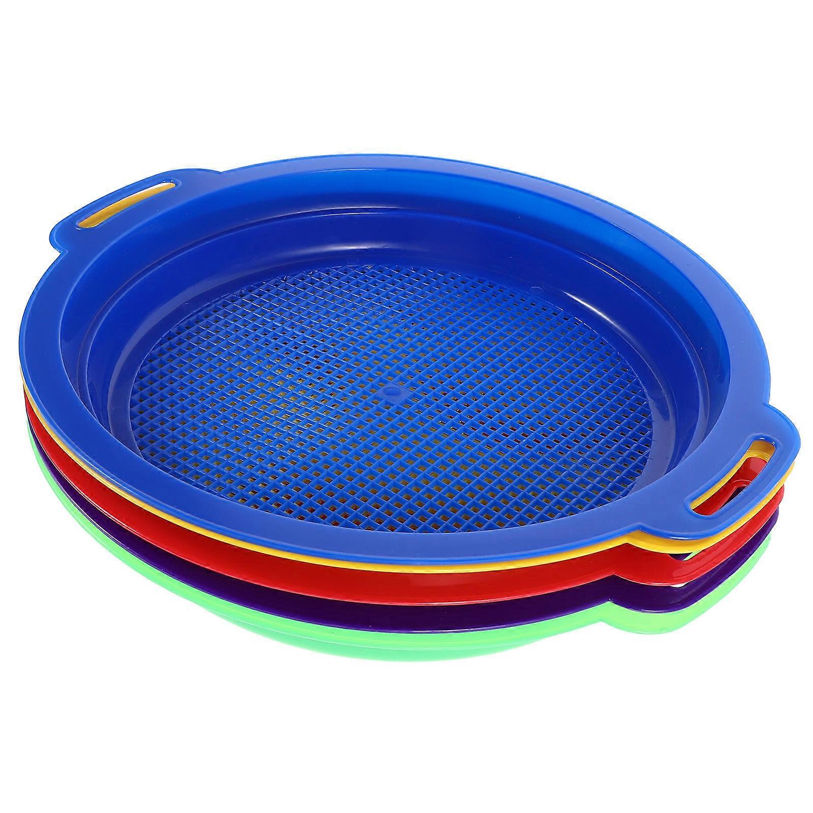 Plastic Sand Sieve Beach Sand Sifter for Gardening 5Pcs Assorted