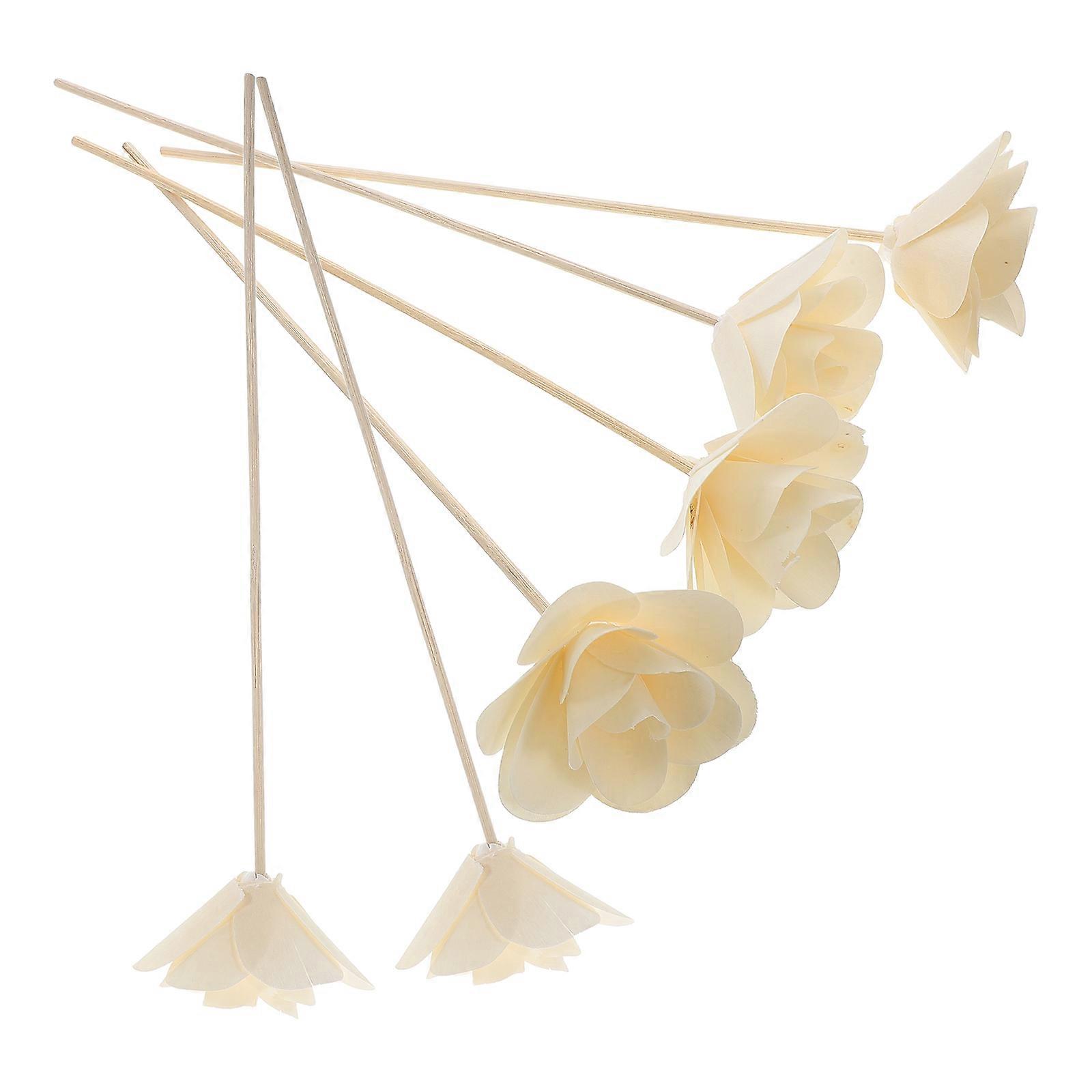 Aroma Diffuser Beige Flower Diffuser Sticks for Home 6Pcs Fragrance Refill