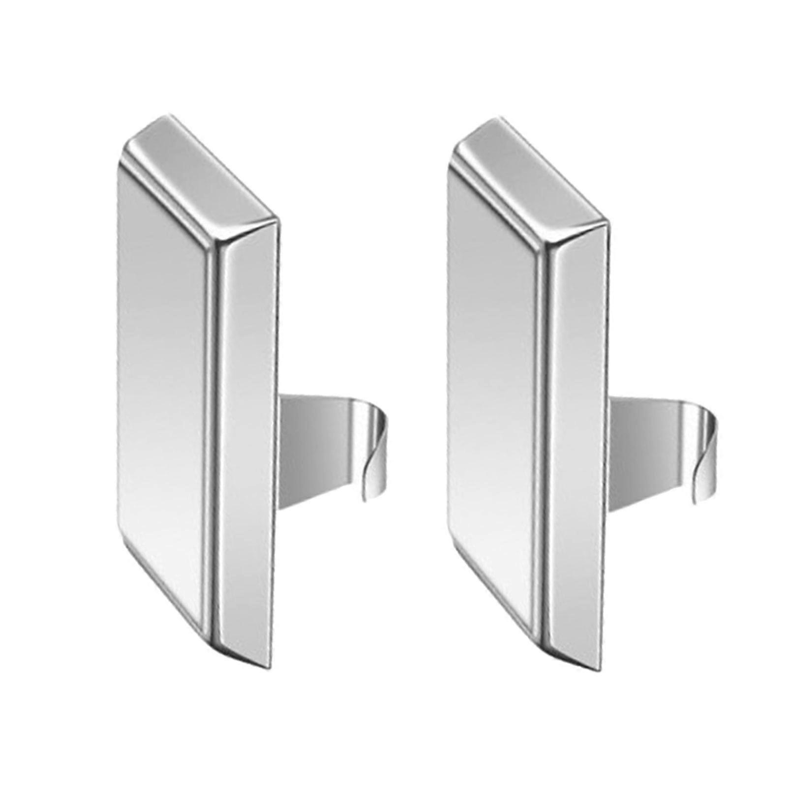 Rectangular Stocking Hooks Metal Hanging Hooks Non-Slip Hanging Fireplaces Hook Stocking Hangers Stocking Holders Bases  Silver