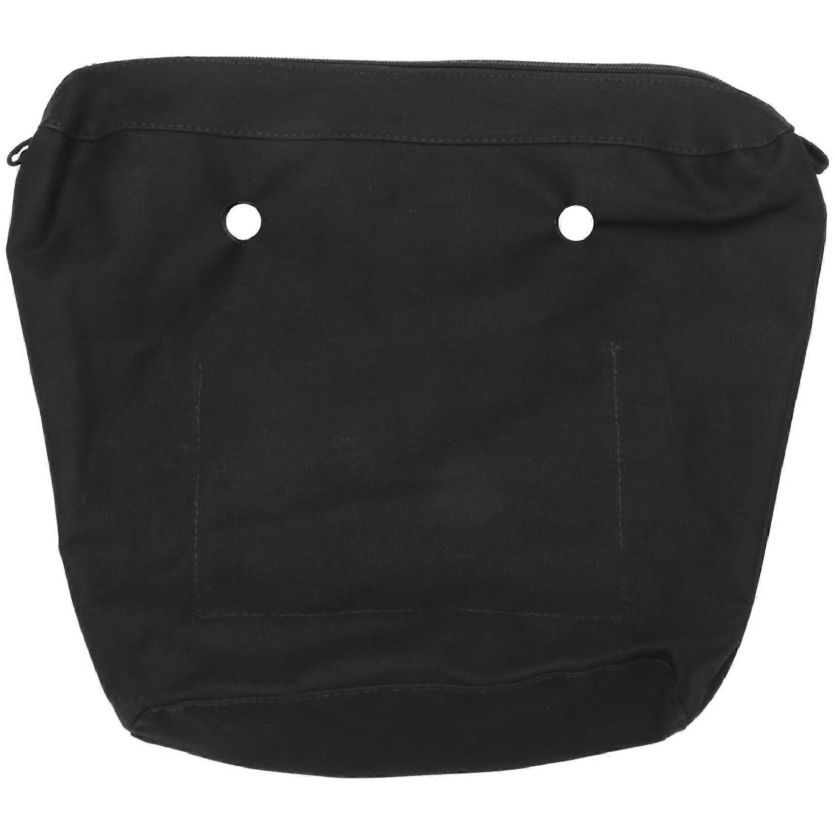 Waterproof Solid Canvas Insert Inner Lining Insert Zipper Pocket for Obag O Bag Handbag Bag Black Mini