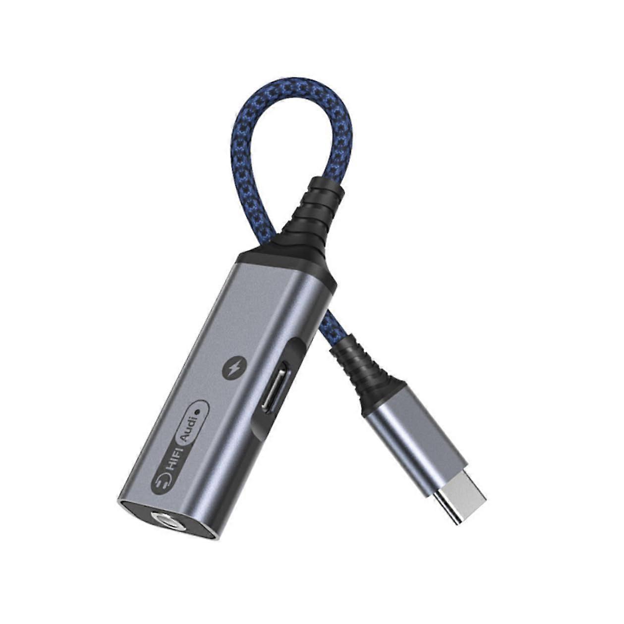 USB C to 3.5mm Headphone Jack Adapter with 60W Fast Charging and HiFi Audio for Phone Laptop Gaming