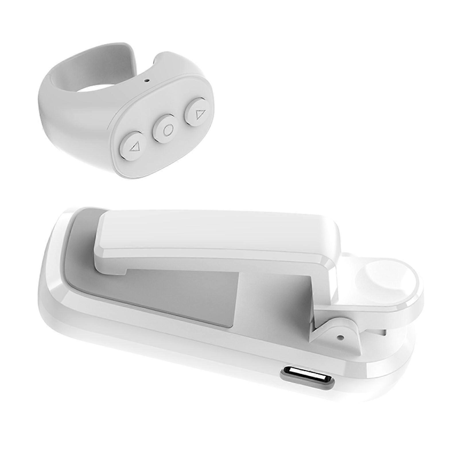 Page Turner Remote Control For Camera Shutter And Page Turning For Mobile And Tablet White