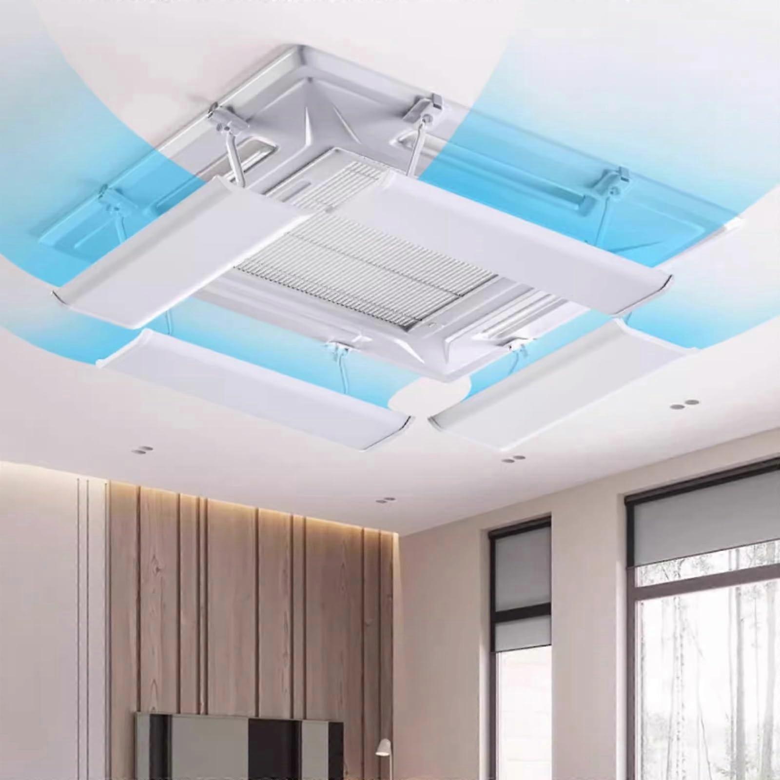 4 Pack Adjustable Ceiling Vent Deflectors for HVAC – Energy Efficient Air Conditioner Vent Covers, 24x8 in