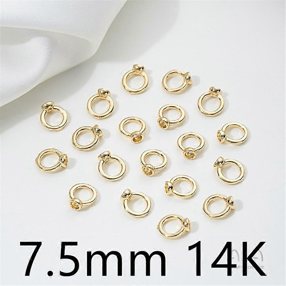 14K Gold Wrapped String Double Hole Closed Loop DIY Pearl Bracelet Necklace Accessory, Closure Buckle, Connecting Ring Accessory