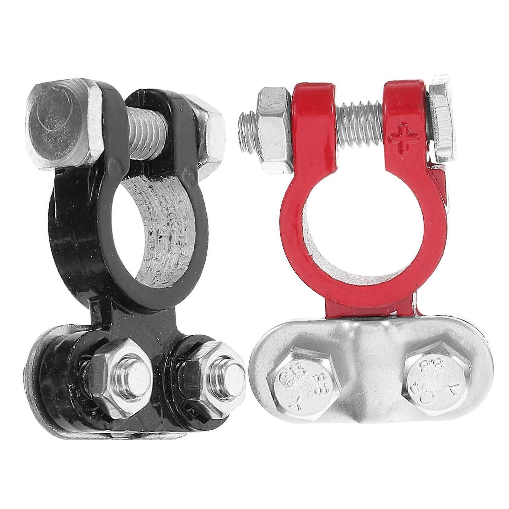 Car Battery Connector Terminal Clips Metal Quick Disconnect Design Easy Installation 1 Pair Auto Applications