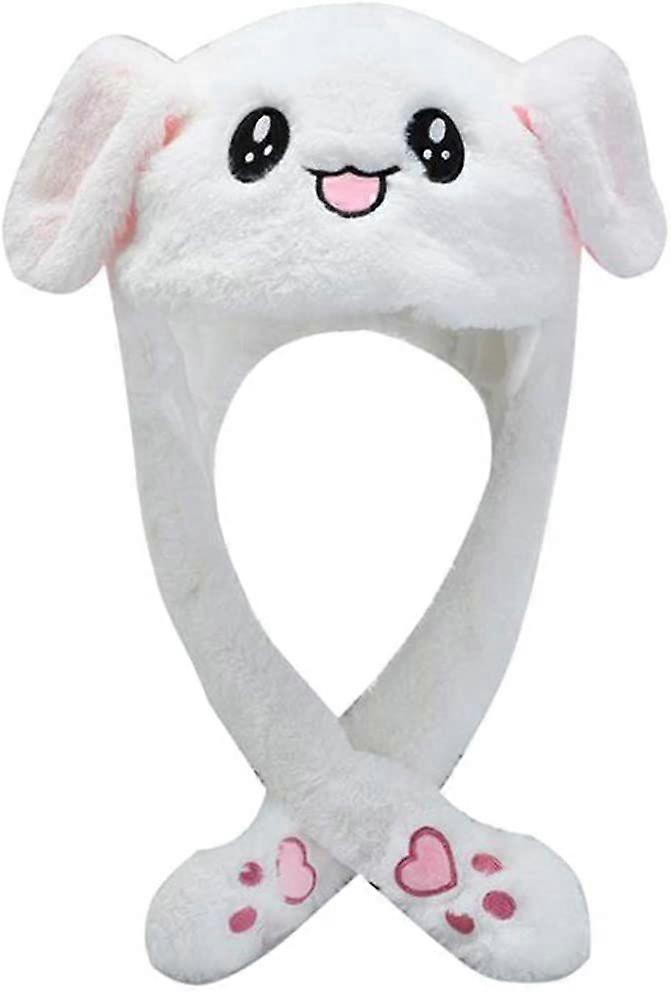 Cute Plush Bunny Rabbit Hat Rabbit Cap, Ear Moving Jumping Hat