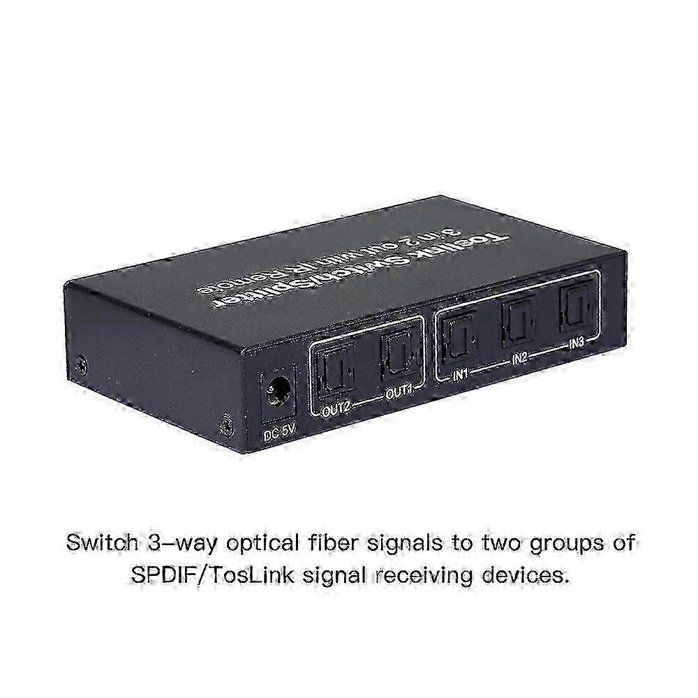 NK-T32 3 In 2 Out Toslink Cable Switch SPDIF/TOSLINK Optical o 3x2 Switcher SPDIF Splitter With IR Remote Control 2025