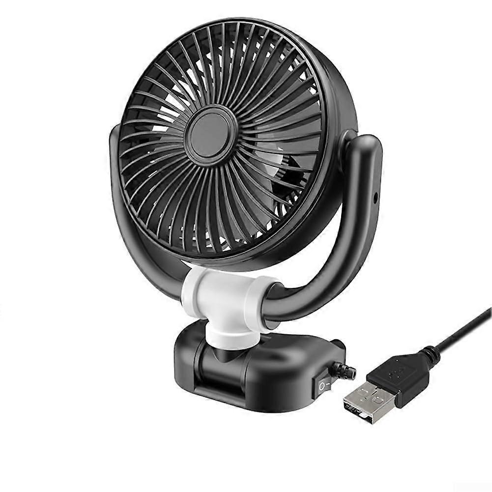 Car Fan 360° Rotation with Powerful Airflow USB Powered for Fresh Air Circulation in Most Vehicles