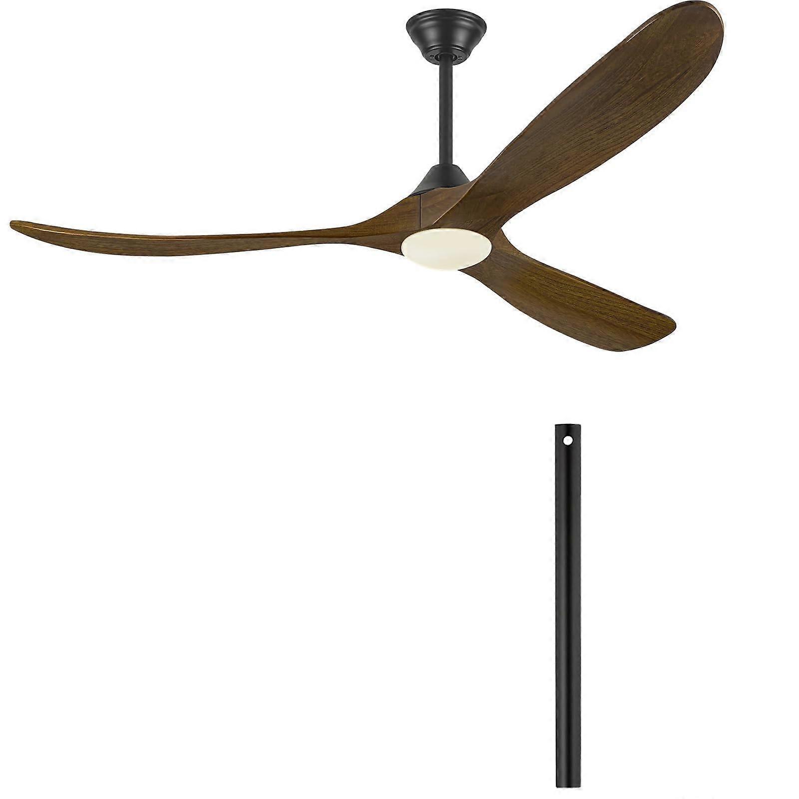 70 Inch Smart Ceiling Fan with Light, Solid Wood Blades, Remote, Quiet DC Motor, 6 Speeds