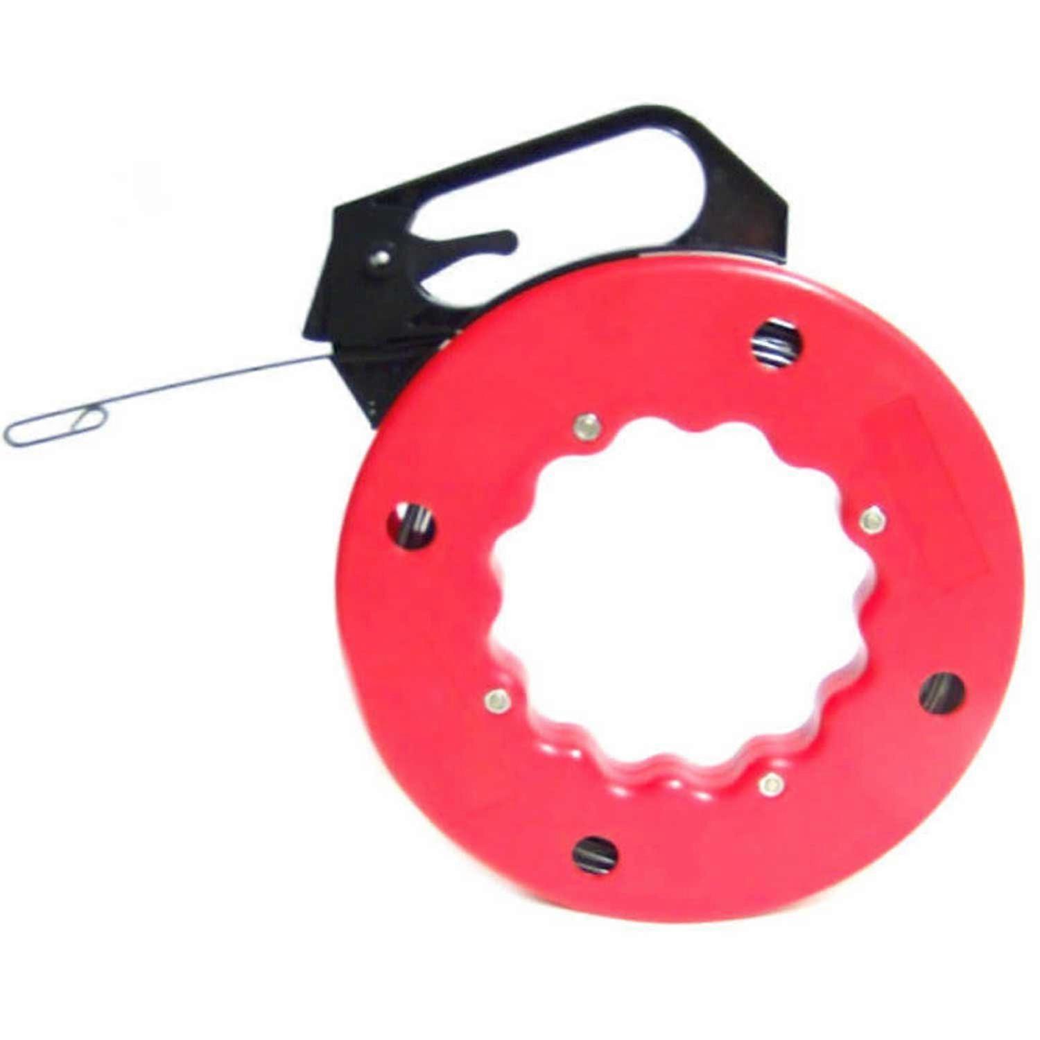 50Ft Steel Fish Tape Wire Pulling Tool for Electrical Wiring with Rigid Wire and Tangle Case