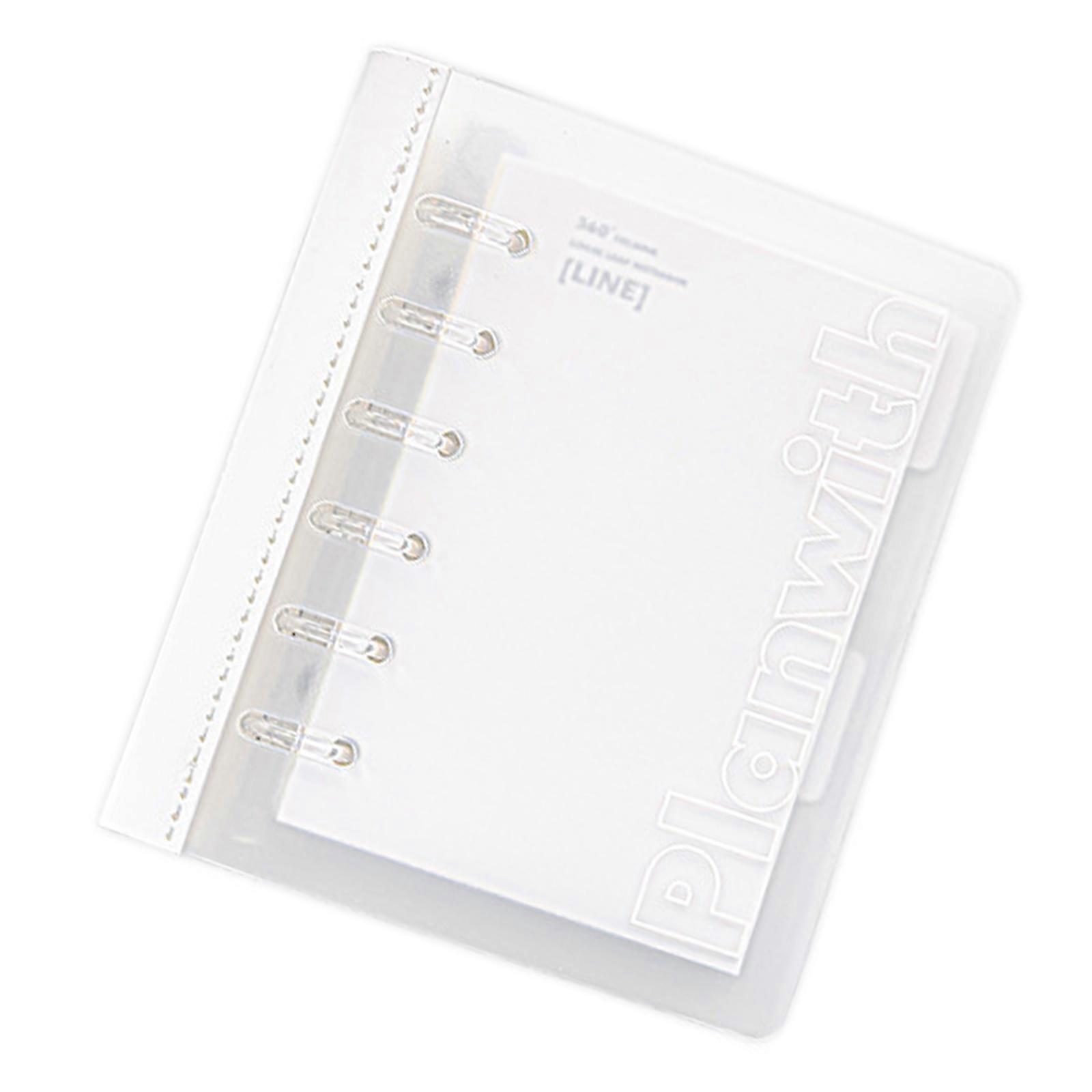 Removable Rings Binder A7 Notebook Smooth Writing Recycled Paper Refill Able Planner Notebook For Students Write Use  White