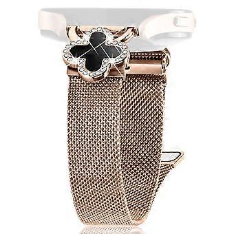 För Huami Amazfit GTS 2e Milanese Band Rostfritt Stål Klockarmband Clover Decor, Storlek: S
