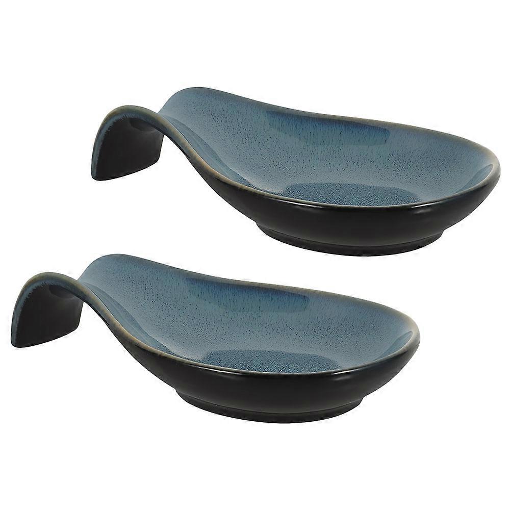 Ceramic Spoon Holder for Cooking Use Multi-Functional 2Pcs Set