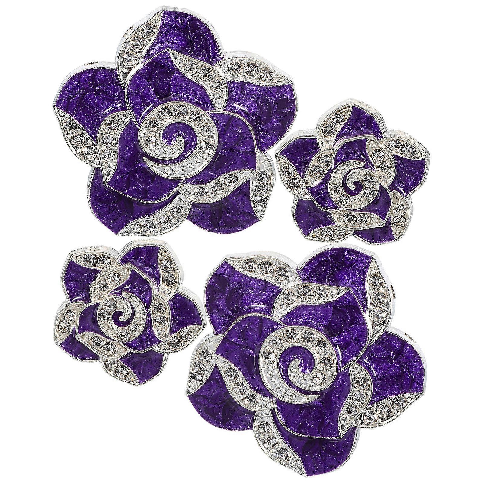 16Pcs Purple Car Air Vent Clips for Diffuser Clip Camellia Design