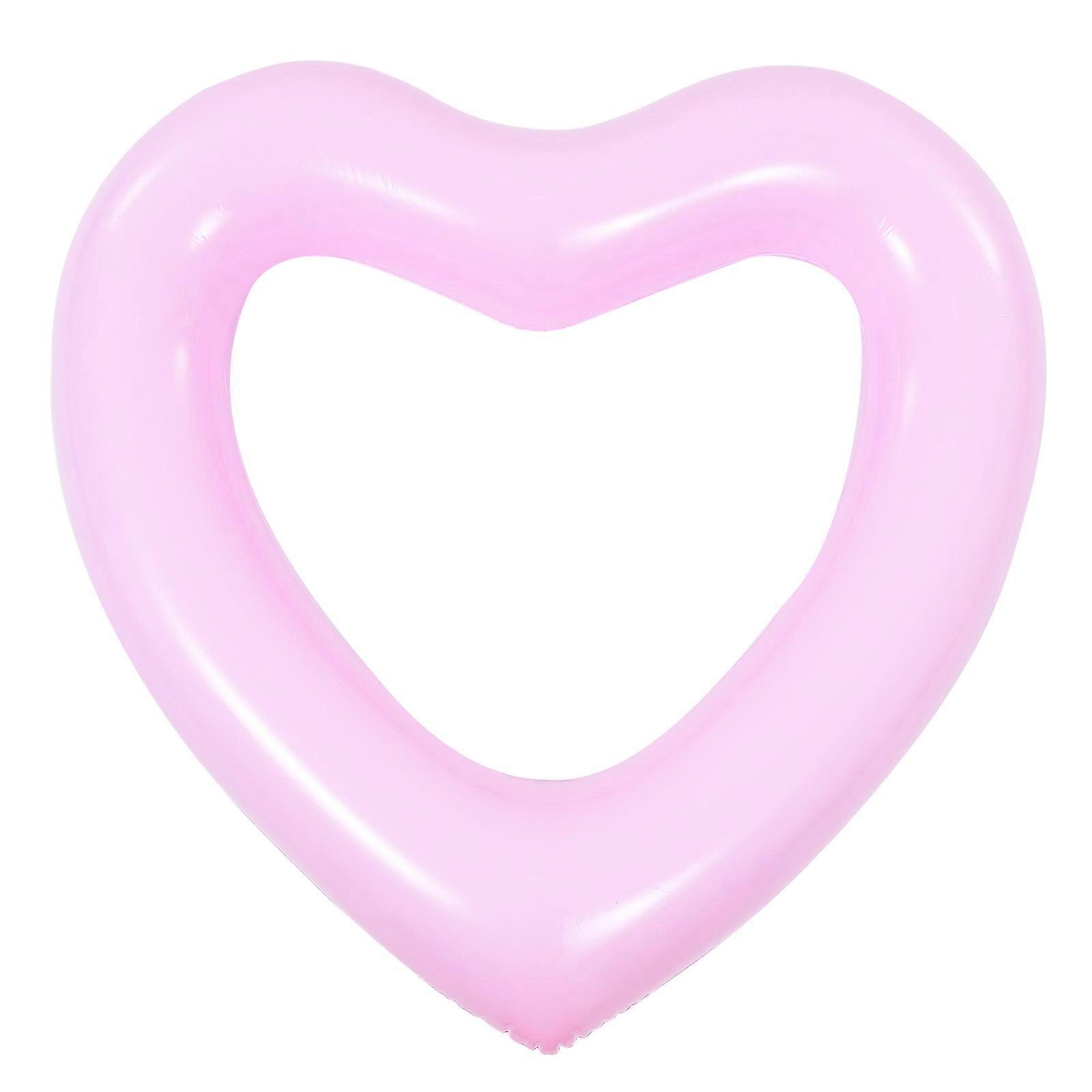 Heart Shape Swim Ring Pool Float for Swimming Use 4Pcs Pink Inflatable