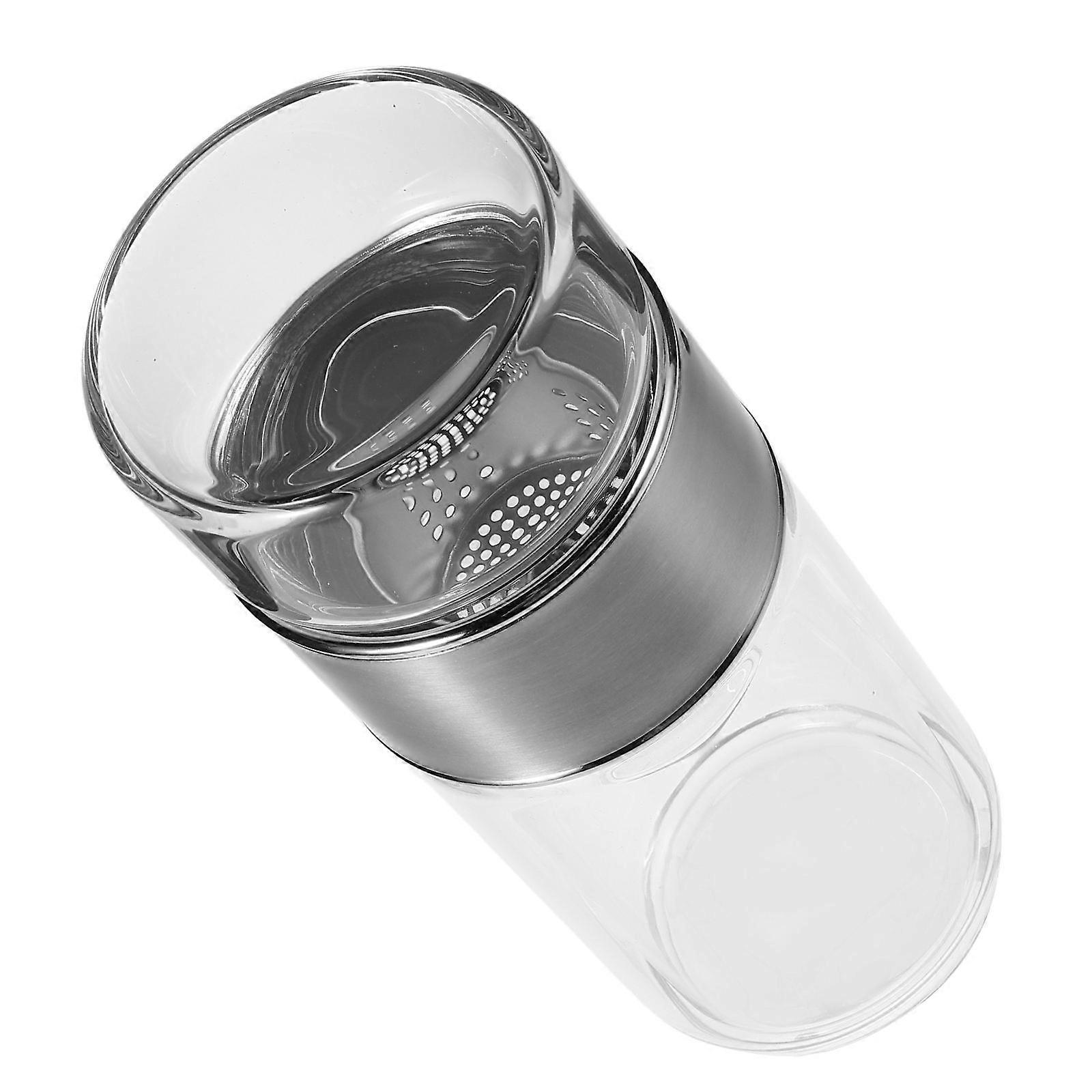 Glass Tea Infuser Bottle for Brewing Loose Leaf Tea 2Pcs Double Layer Glass Cup
