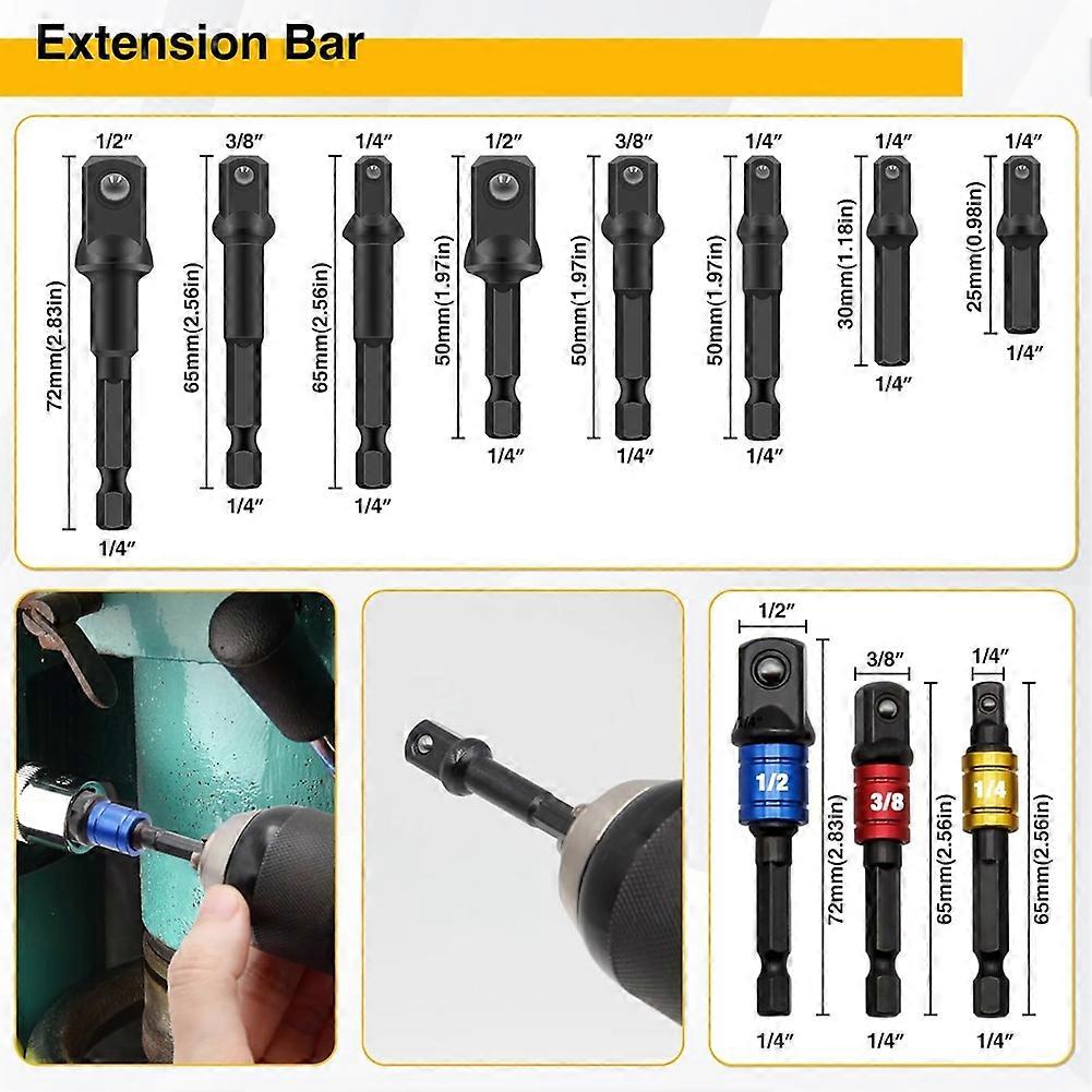 38Pcs Flexible Drill Bit Extension, 105° Right Angle Drill,Hex Socket Adapter, Bit Holder Extension Screwdriver Bit Kit