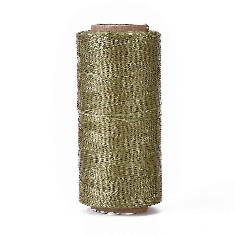 Waxed Polyester Cord Micro Macrame Cord Waxed Sewing Thread Flat Olive 0.8mm about 284.33 yards(260m)/roll