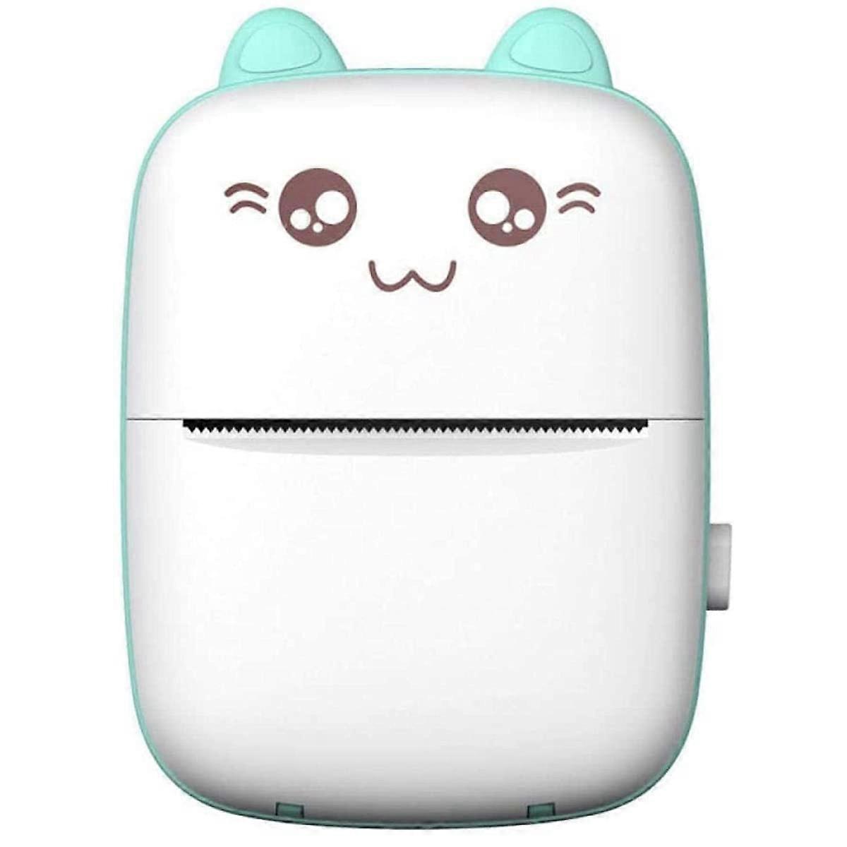 Mini Thermal Printer Bluetooth 4.0 Ink for Kids Education Photos and Notes, Blue