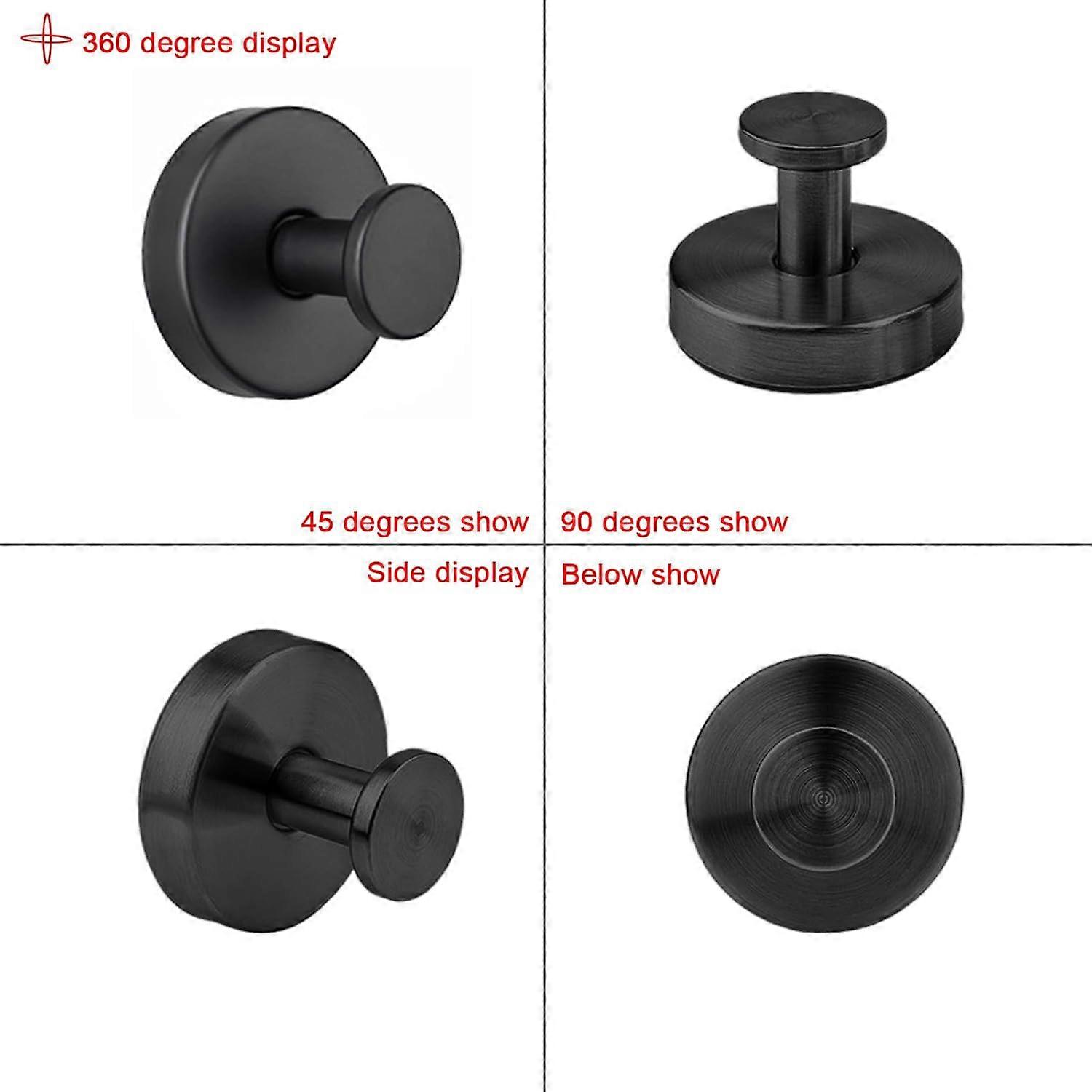 Heavy Duty Suction Cup Hooks for Bathroom Wall Waterproof Rustproof MultiPurpose 2 Pack Black