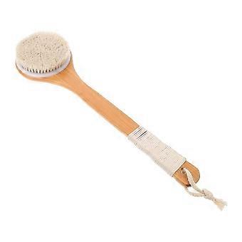 Badborste med långt skaft och mjuka och fasta borst för skonsam exfoliering, våt eller torr ryggskrubb