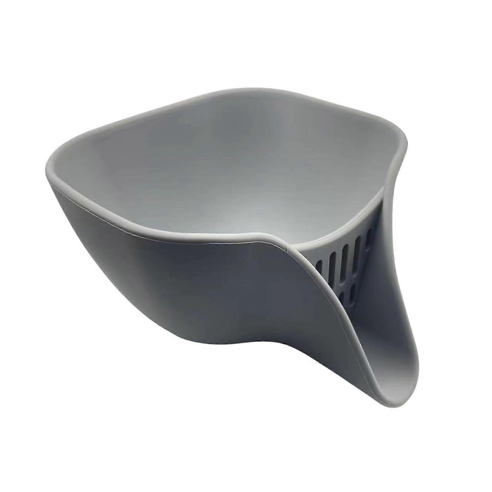 Collapsible Silicone Colander Basket for Vegetables and Utensils, SpaceSaving Easy Clean Grey