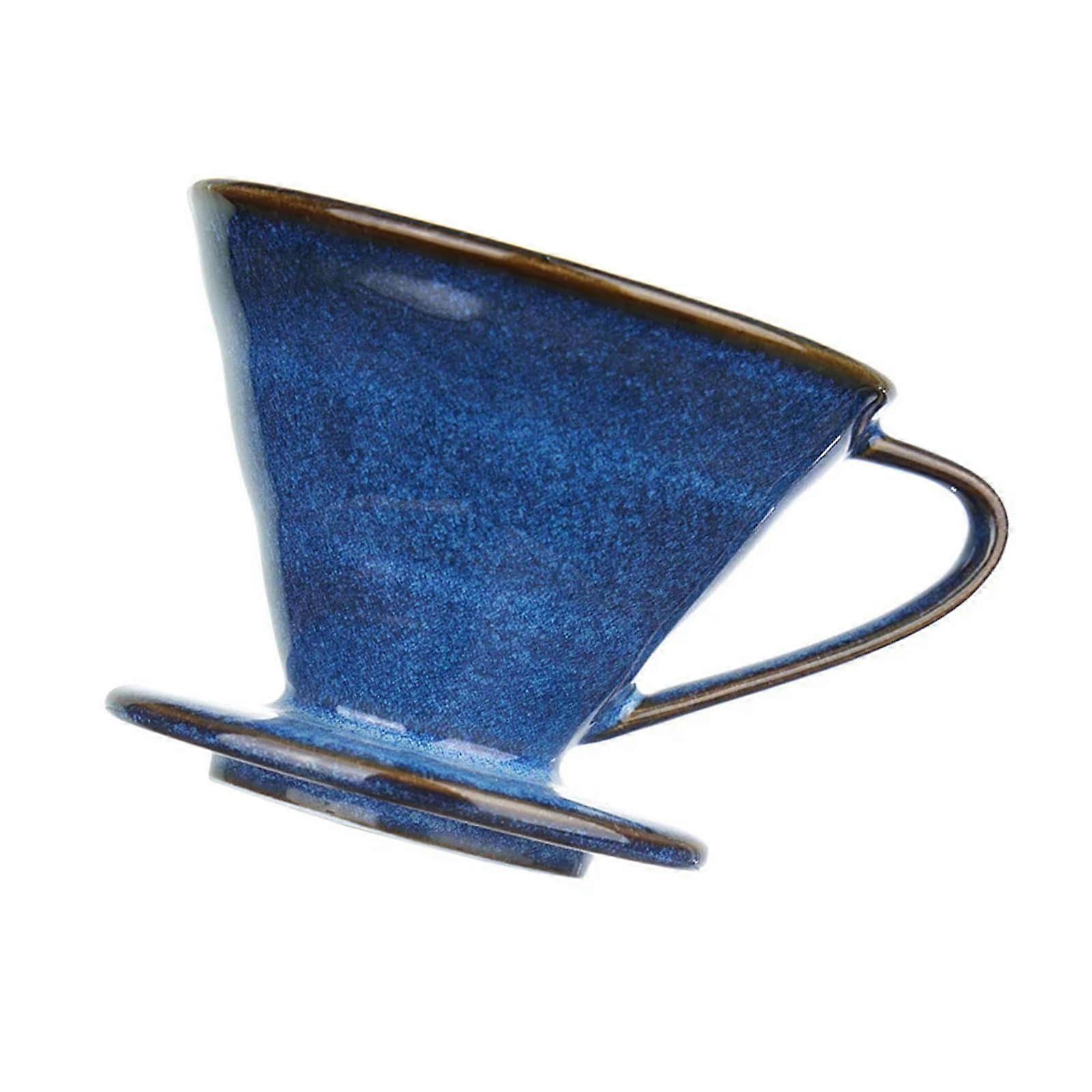 Handmade Blue Glazed Ceramic Coffee Dripper for Even Extraction and Balanced Pour Over Brewing