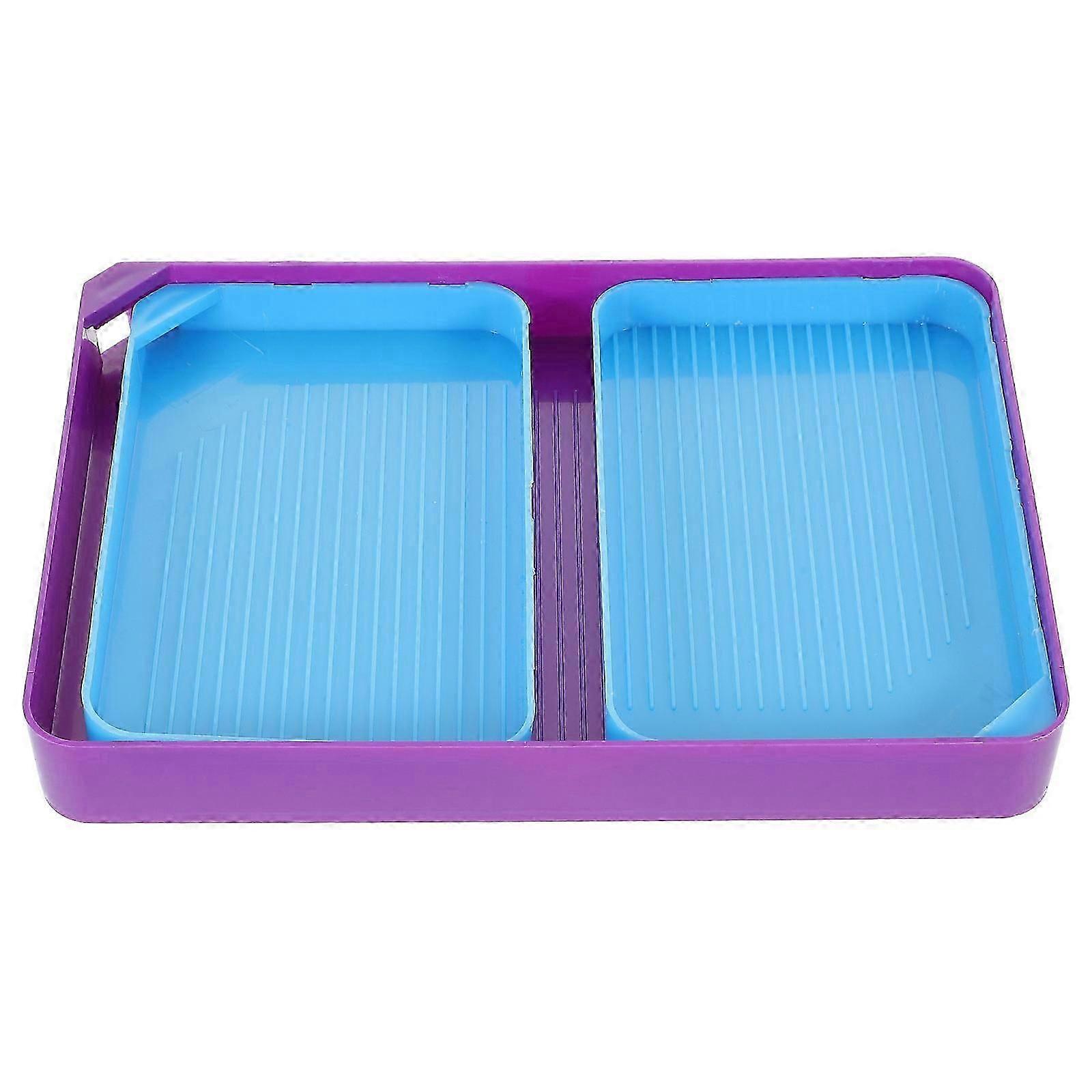 DIY Rhinestone Storage Box, 3-Piece Portable Bead Organizer, Blue Plastic Container