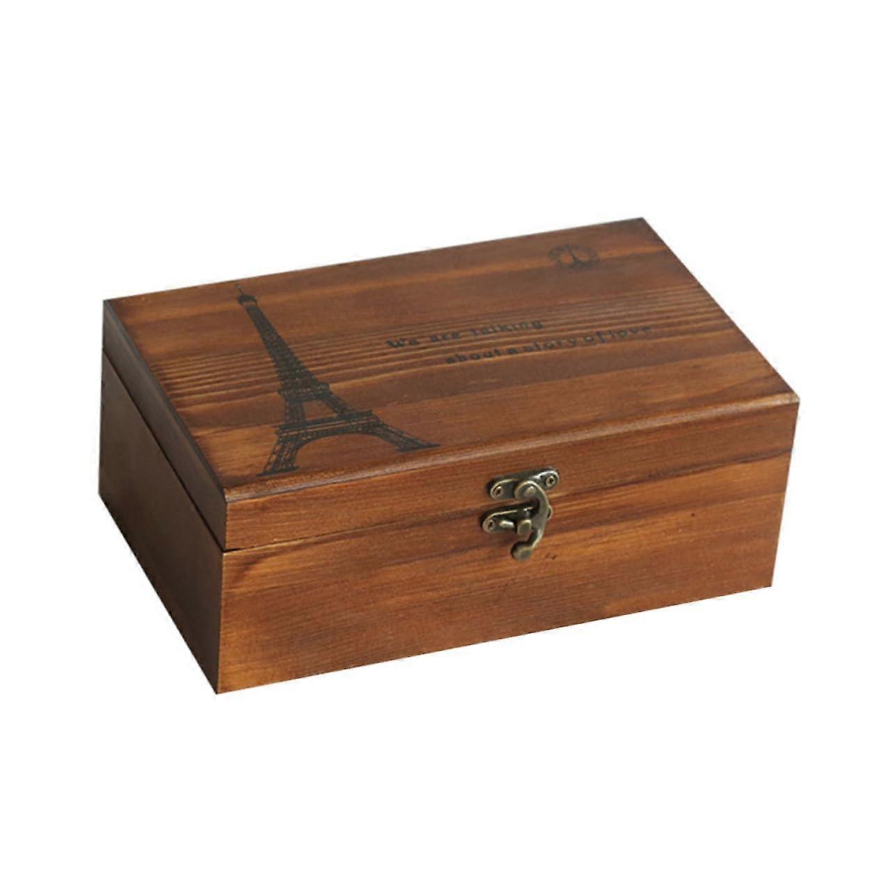 Sewing Kit Organizer with Scissors Compartment and Secure Retro Horn Lock Thread Storage Box