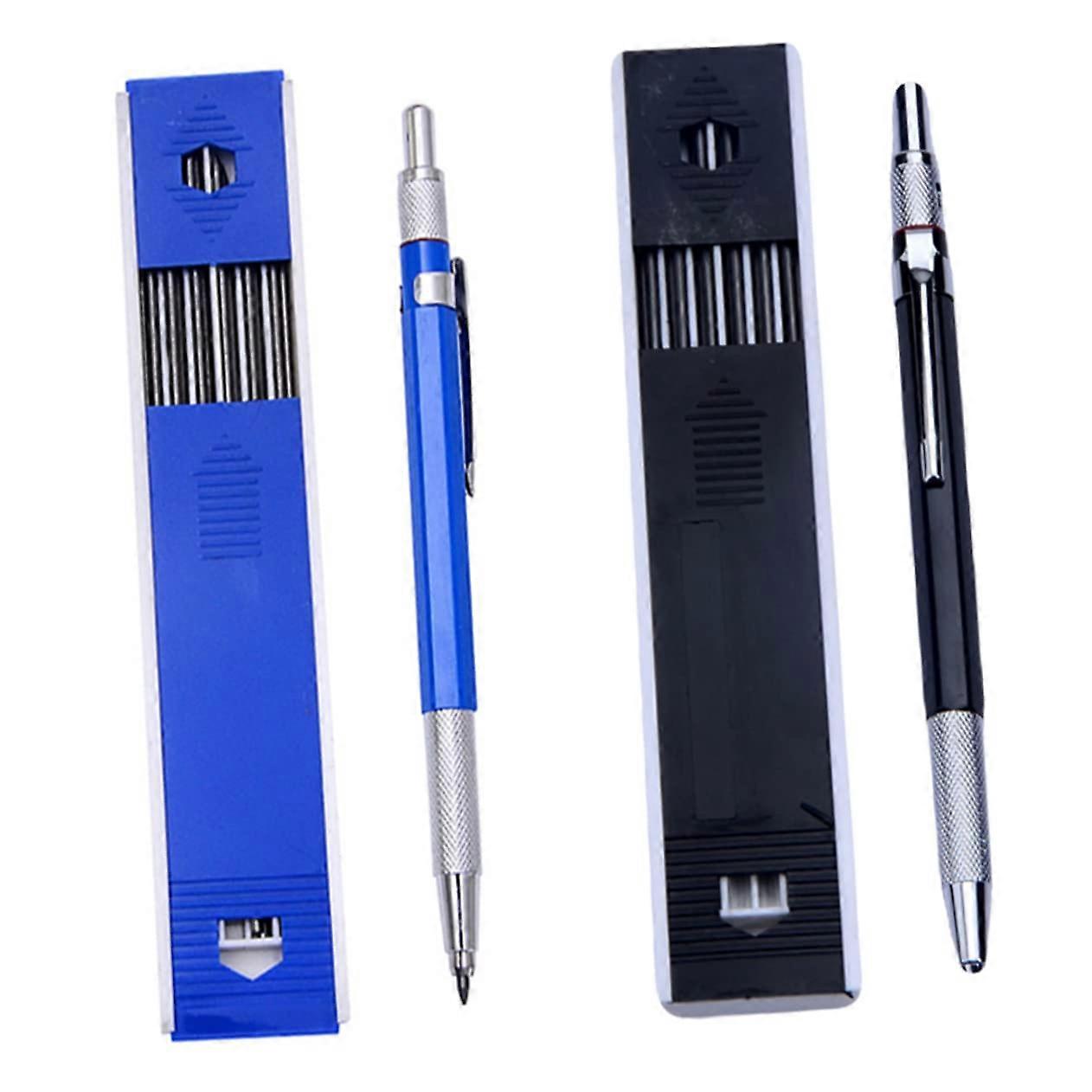 Mechanical Carpenter Pencil Set with Metal Clip for Precise Marking on Woodworking and Drafting