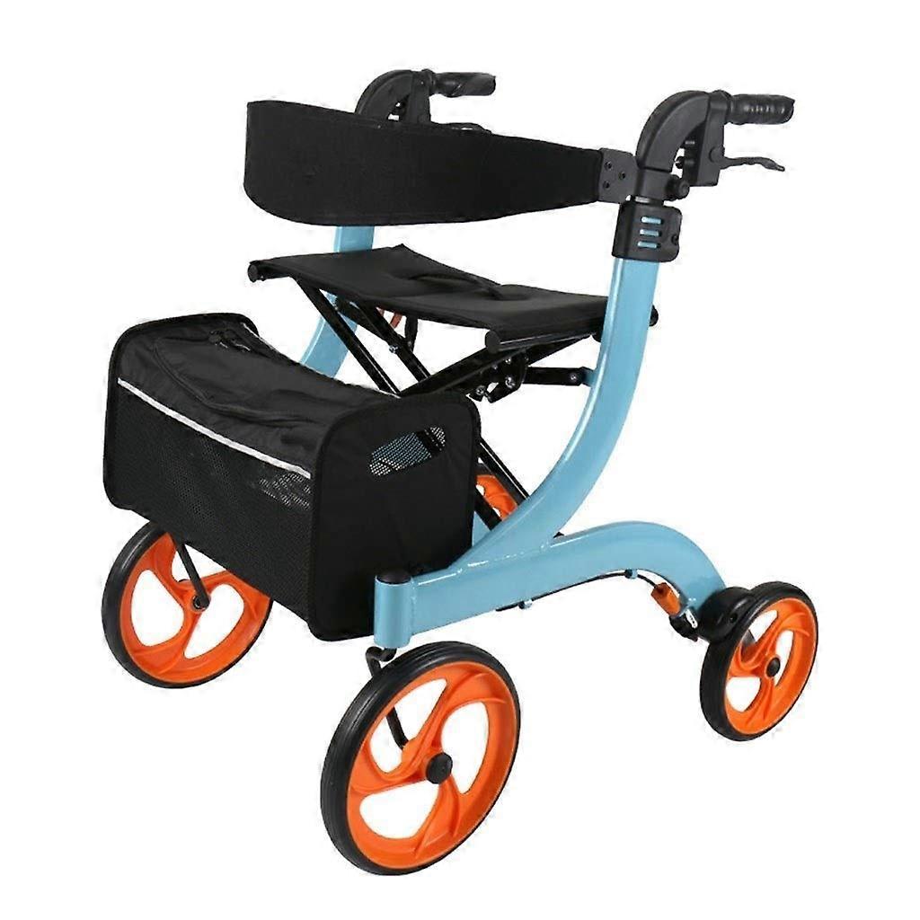 Foldable Shopping Cart for Elderly with Ergonomic Grip, Compact Rolling Utility Cart, Silver 60x73x77cm