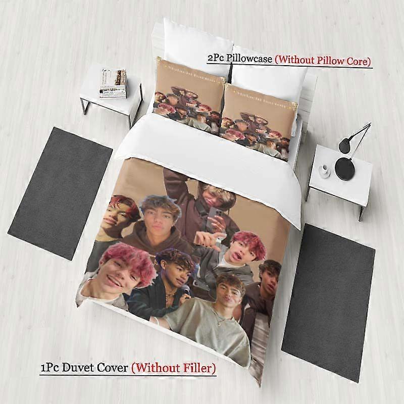 Malachi Barton Colorful Expression Collage Photo Pattern Three-Piece Set Soft And Comfortable Bedding Set