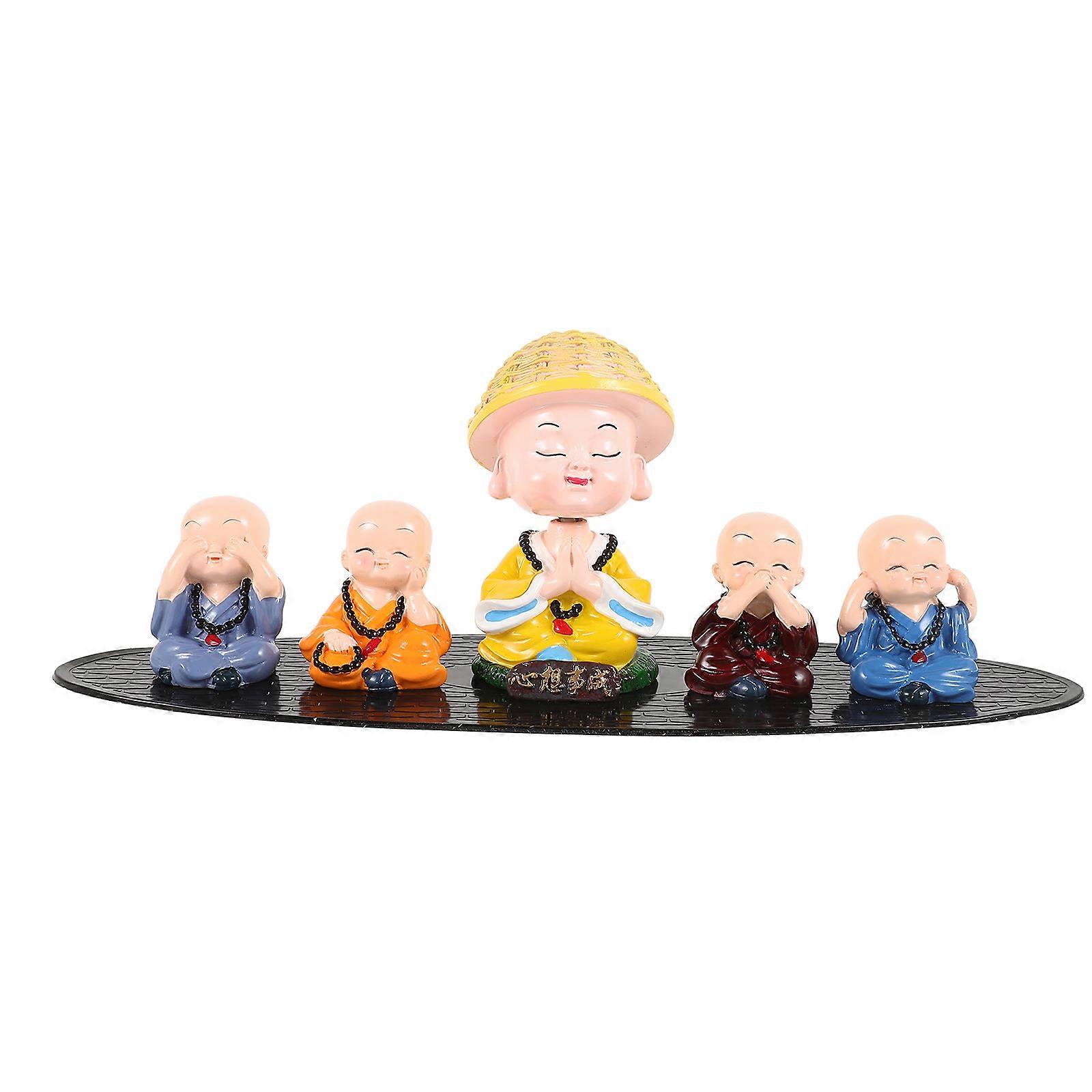 Bobble Head Decoration for Car Dashboard 5Pcs Resin Set