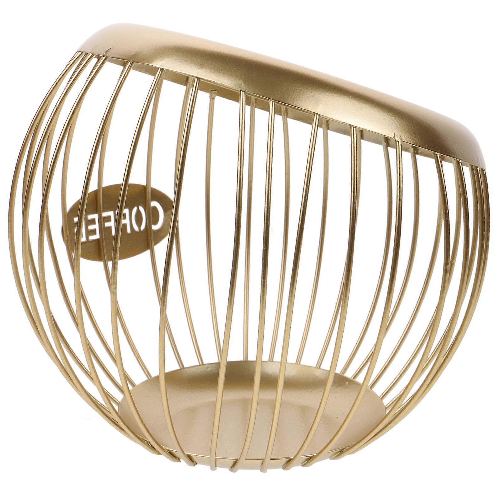 Iron Coffee Organizer for Practical Storage Basket Use