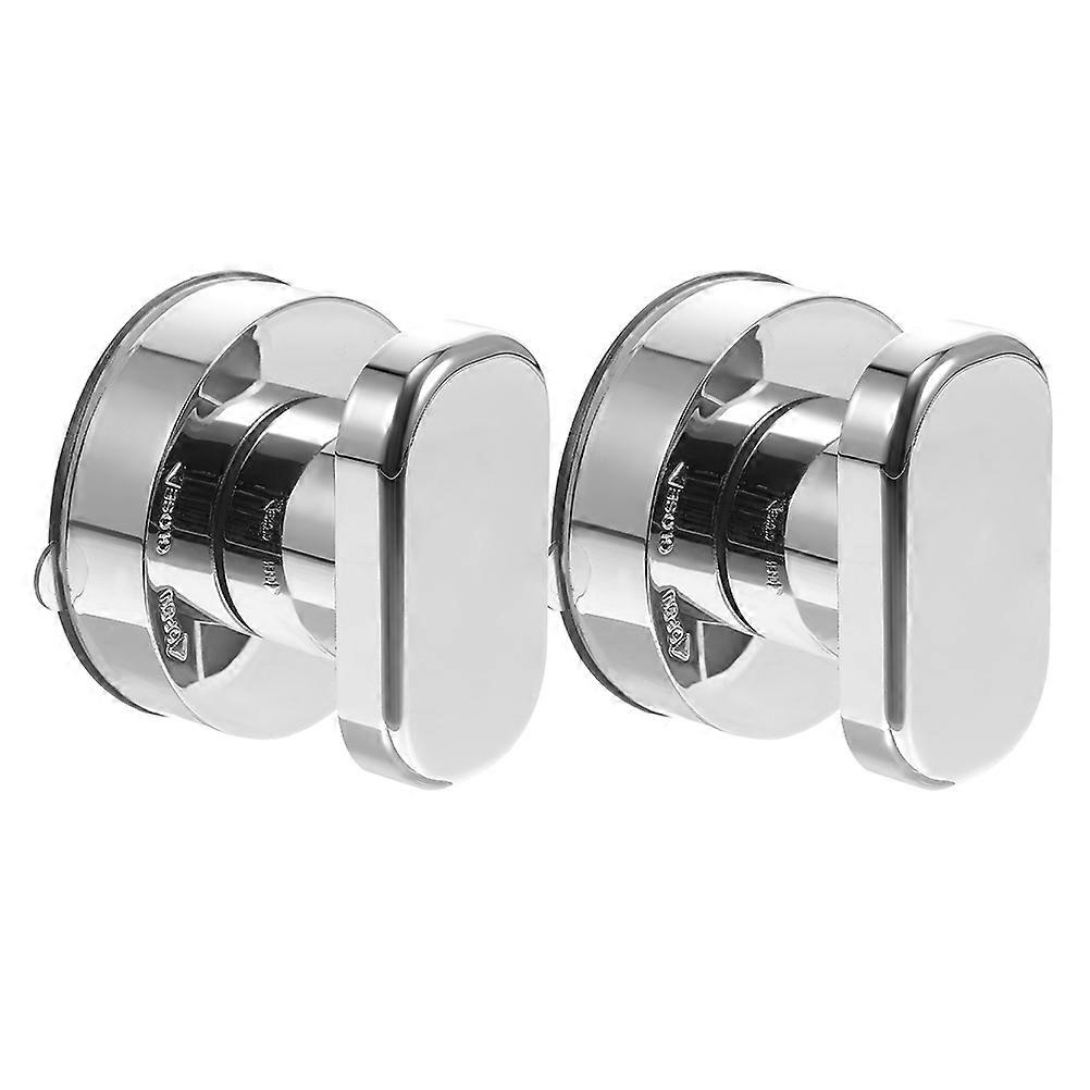 Suction Cup Door Handle ABS Strong Suction Designed for Home 2Pcs Silver