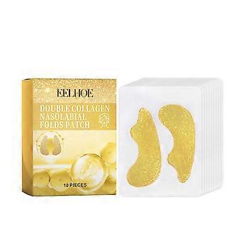 Doppio Collagene Pieghe Naso-Labiali Patch, Sbiadimento Viso Linee Sottili Rughe Antirughe Rassodante Idratante E Nutriente