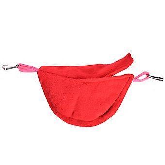 Hamsterhangmat, warm hangend bedje voor kleine huisdieren zoals chinchilla's, cavia's, goudberen en vogels. Felrood pluche, knus en comfortabel.
