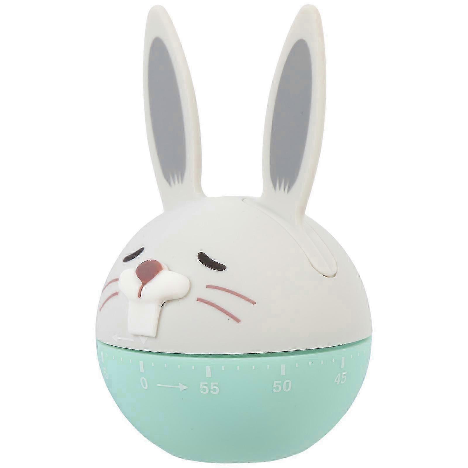 Cute Mechanical Kitchen Timer Rabbit Design Battery Powered Countdown Reminder compatible Cooking Study Management Sturdy Practical Timekeeping Tool