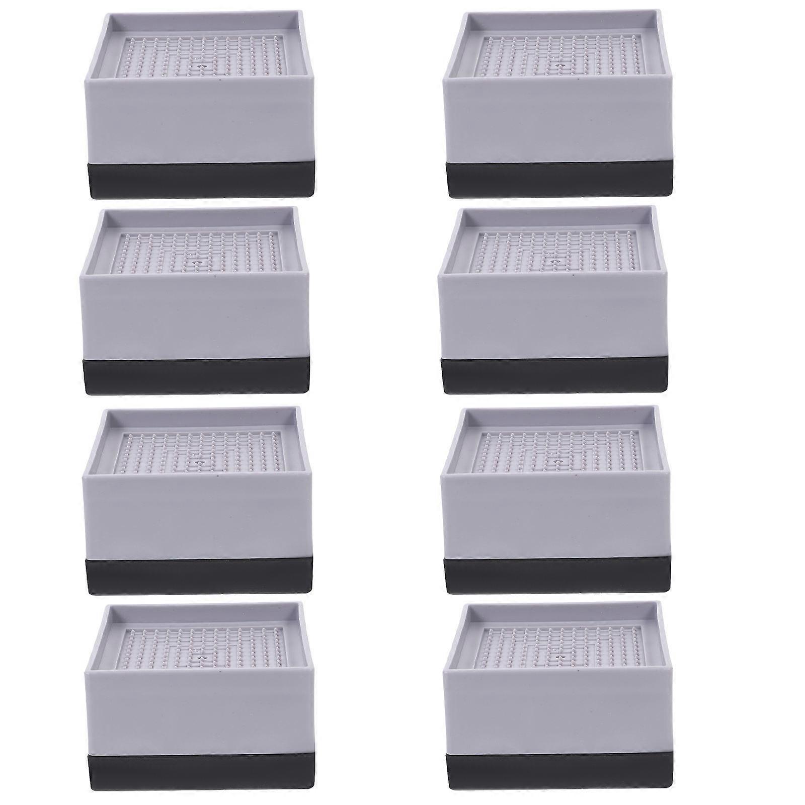 Furniture Plastic Riser Bed Risers for Bed Heightening 8Pcs Grey Set